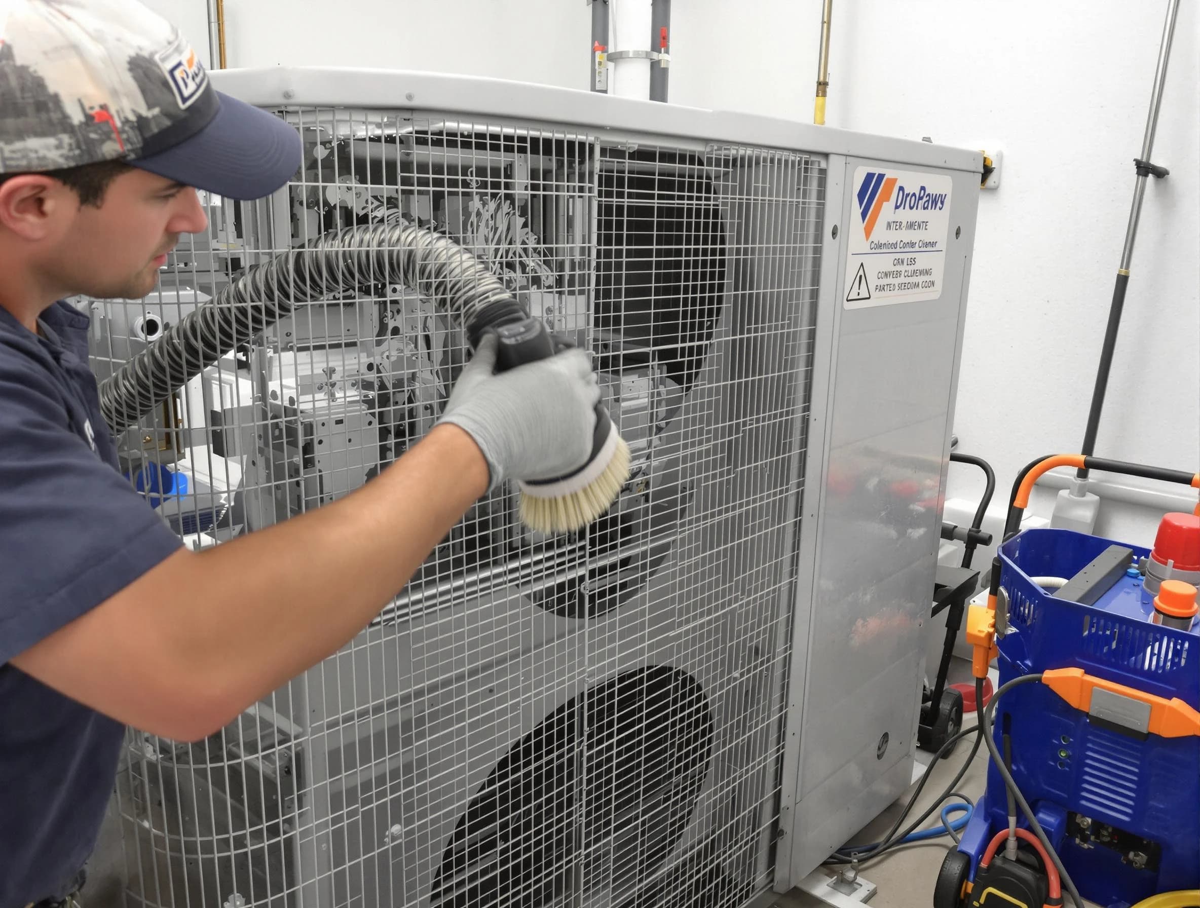 Hiram Air Duct Cleaning specialist performing precision AC coil cleaning for improved system performance in Hiram