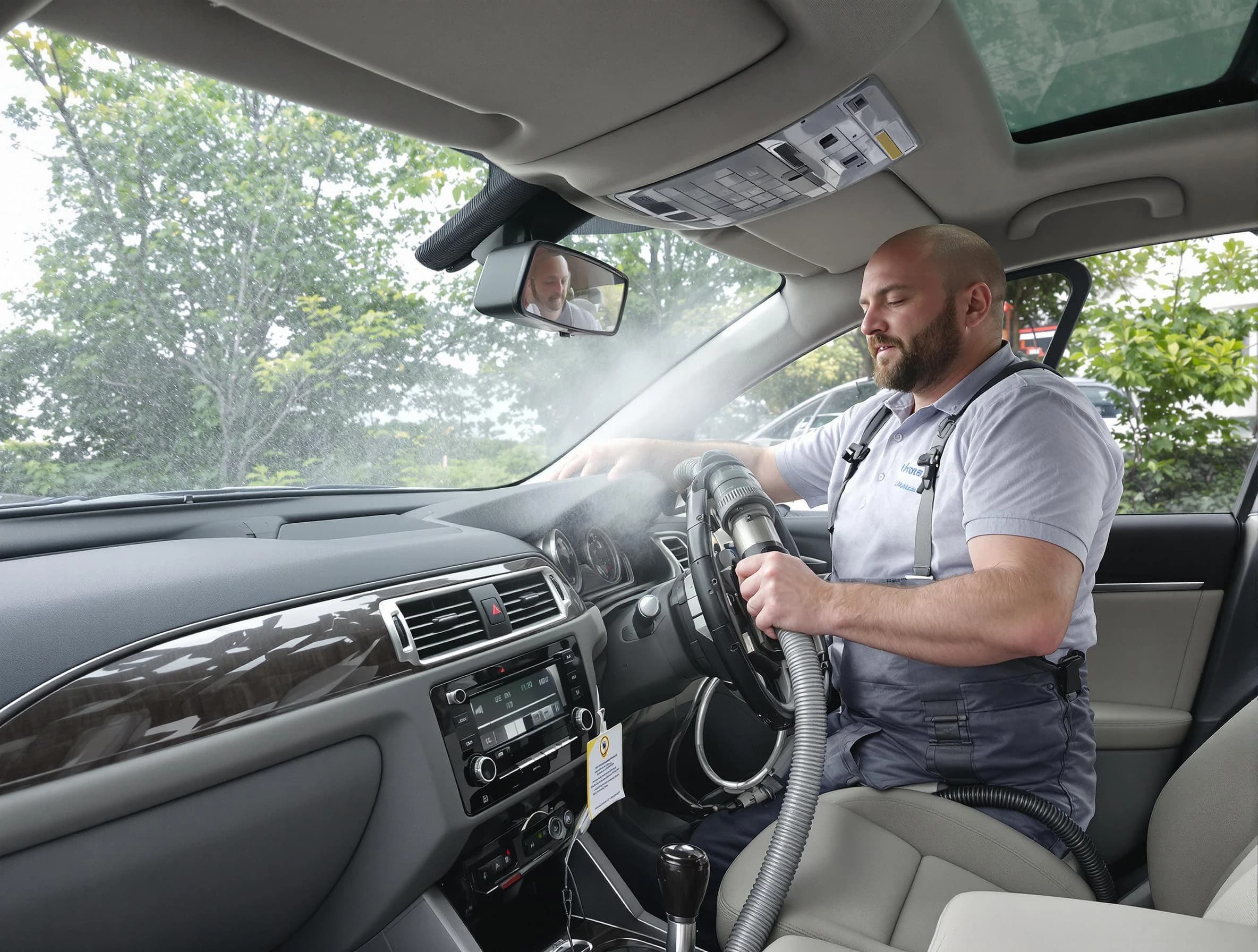 Hiram Air Duct Cleaning specialist performing professional car duct cleaning in Hiram