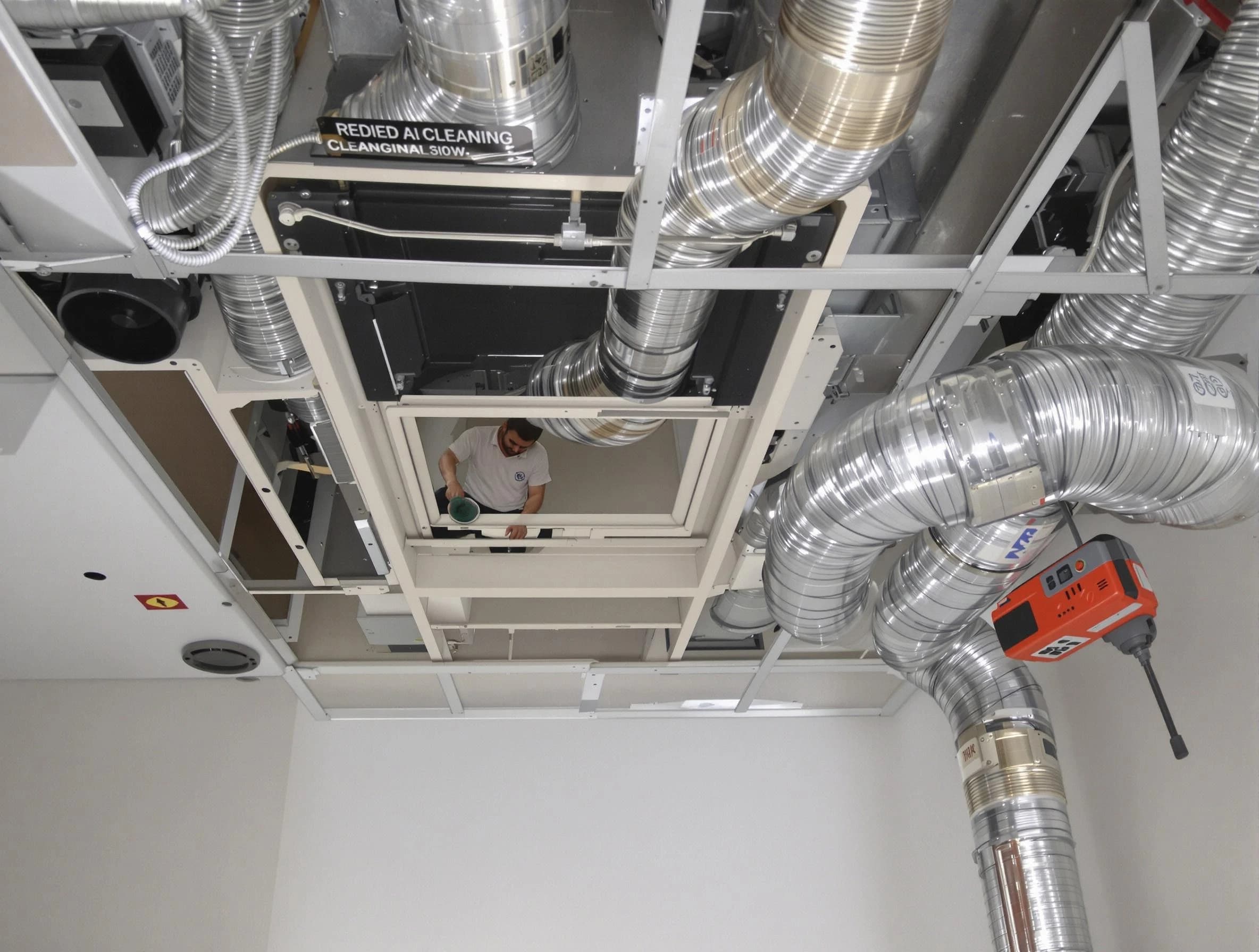 Hiram Air Duct Cleaning technician performing detailed central duct system cleaning in Hiram