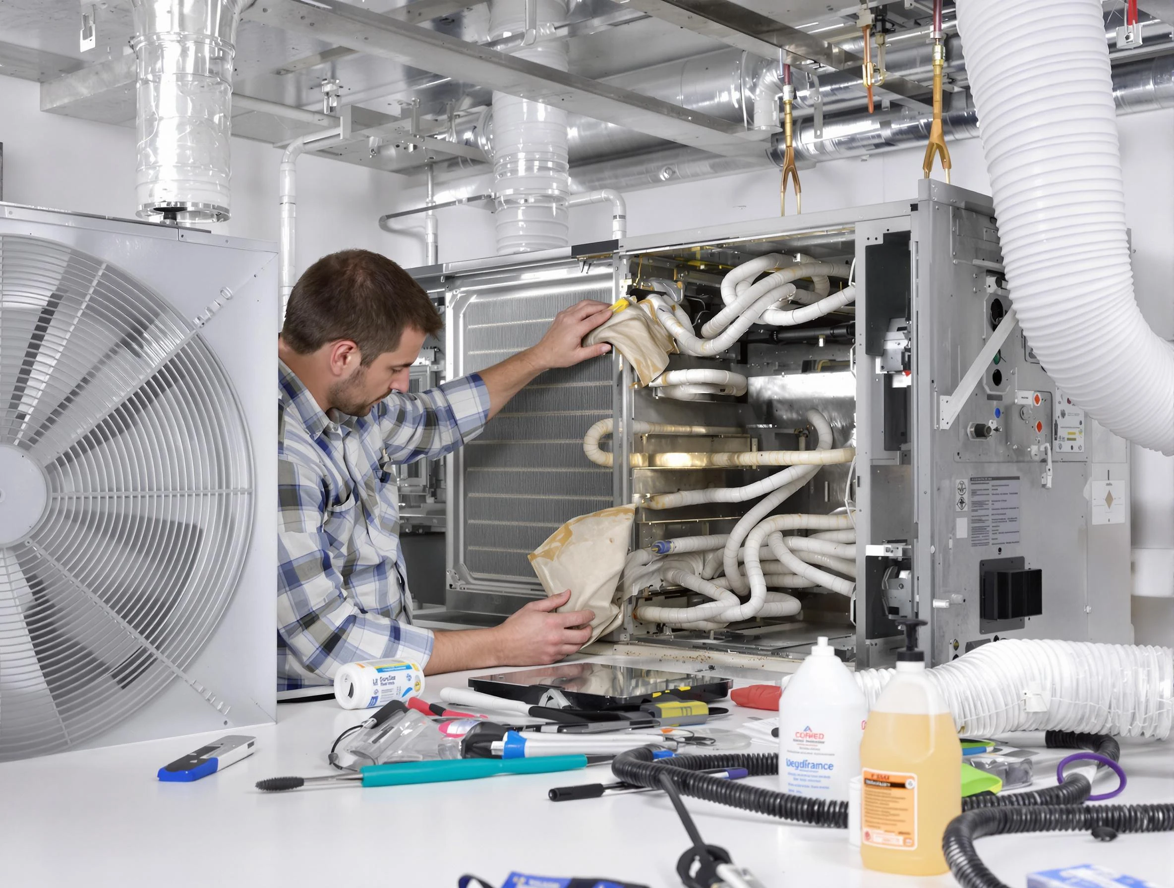 Hiram Air Duct Cleaning specialist performing precision AC coil cleaning in Hiram