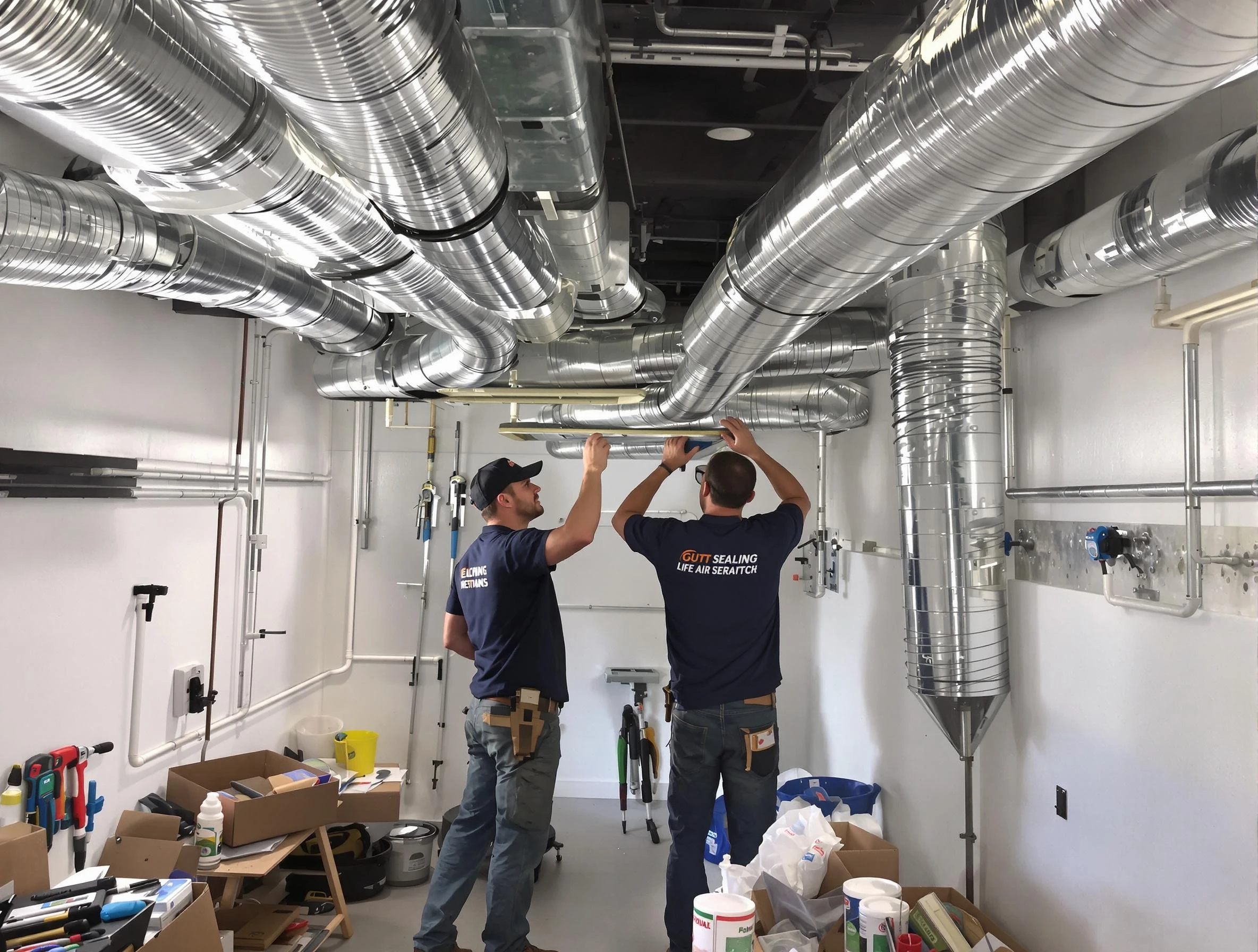 Hiram Air Duct Cleaning technician applying professional duct sealing solutions in Hiram